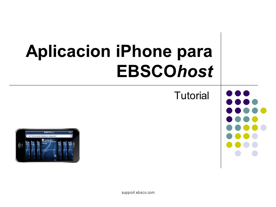 support.ebsco.com Aplicacion iPhone para EBSCOhost Tutorial