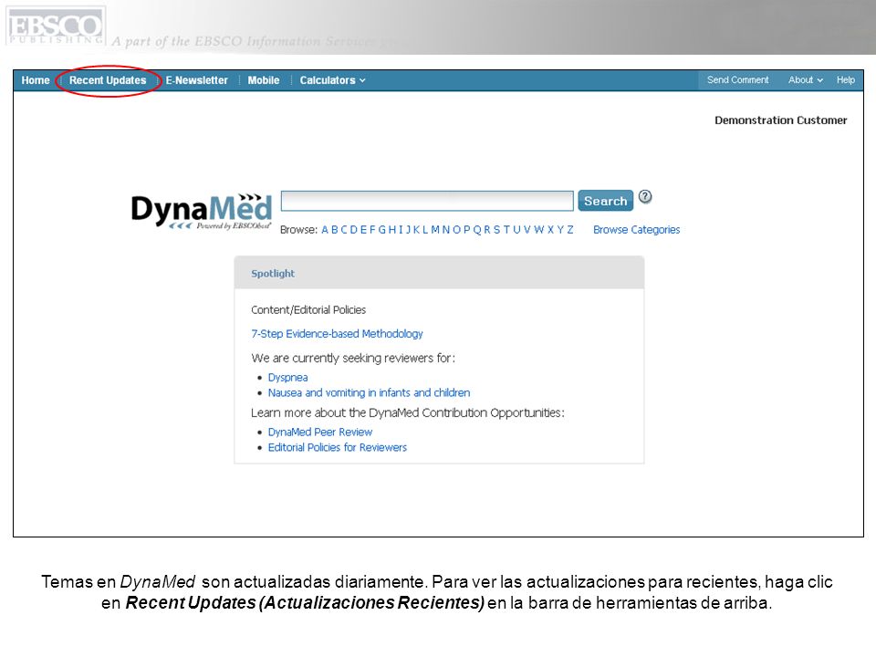 Temas en DynaMed son actualizadas diariamente.