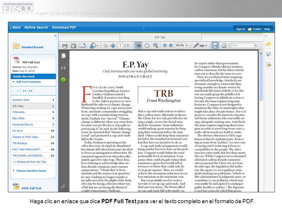 Haga clic en enlace que dice PDF Full Text para ver el texto completo en el formato de PDF.