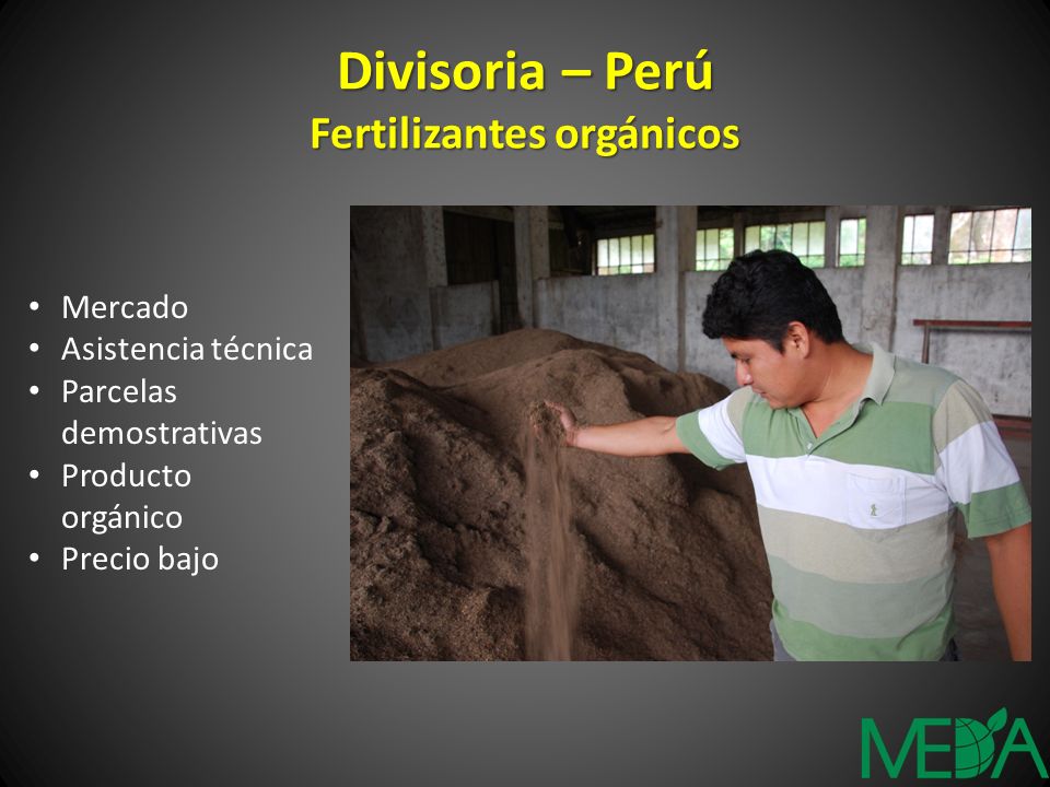 Divisoria – Perú Fertilizantes orgánicos Mercado Asistencia técnica Parcelas demostrativas Producto orgánico Precio bajo