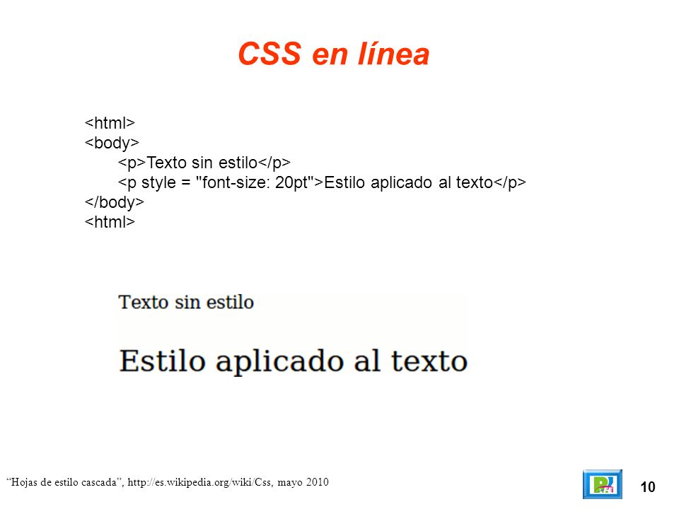 Resultado de imagen para css en linea