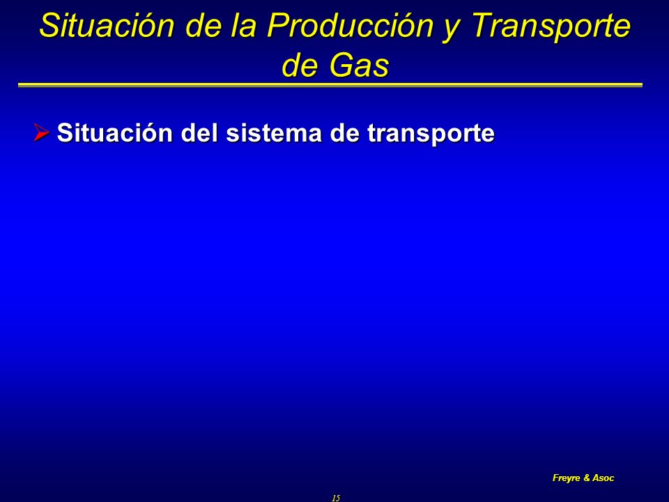 Freyre & Asoc 15 Situación de la Producción y Transporte de Gas Situación del sistema de transporte Situación del sistema de transporte