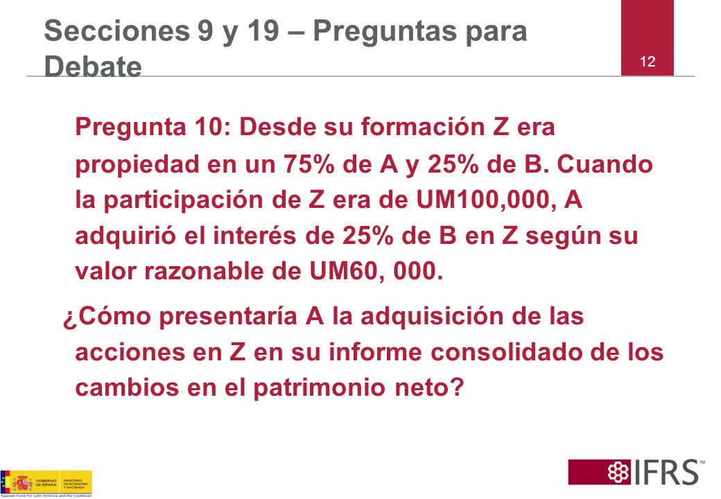 Pregunta 10: Desde su formación Z era propiedad en un 75% de A y 25% de B.