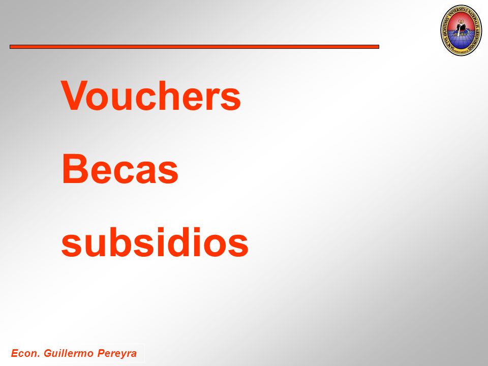 Econ. Guillermo Pereyra Vouchers Becas subsidios