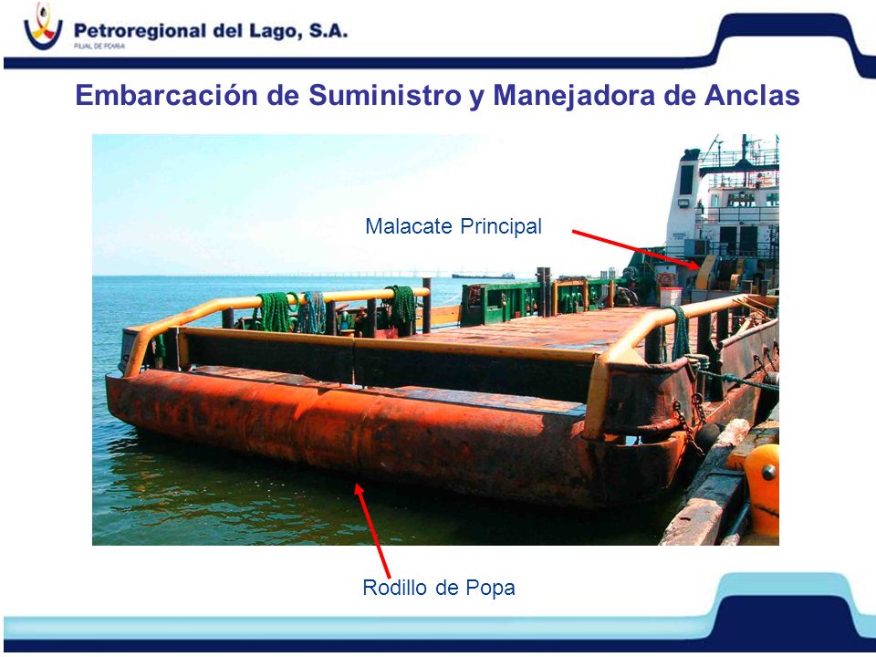 Embarcación de Suministro y Manejadora de Anclas Rodillo de Popa Malacate Principal