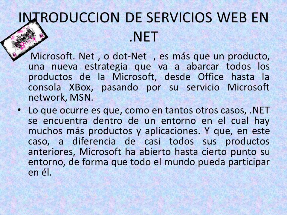 INTRODUCCION DE SERVICIOS WEB EN.NET Microsoft.