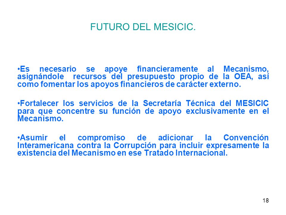 18 FUTURO DEL MESICIC.