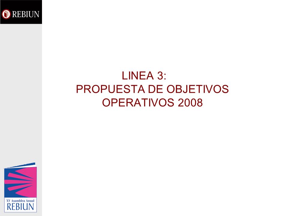 LINEA 3: PROPUESTA DE OBJETIVOS OPERATIVOS 2008