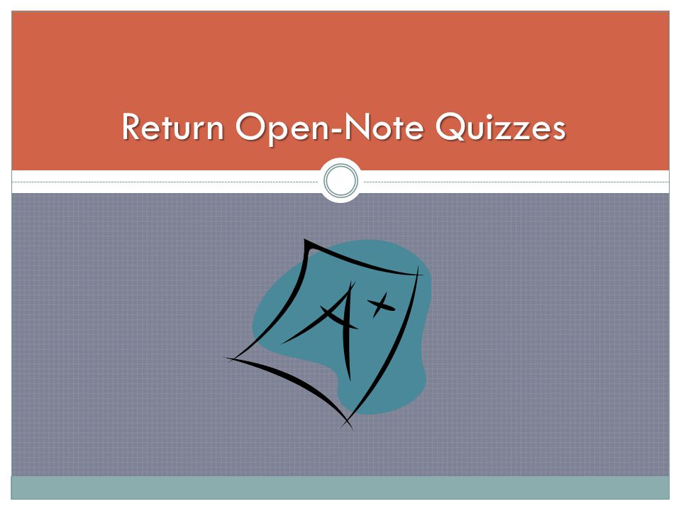 Return Open-Note Quizzes