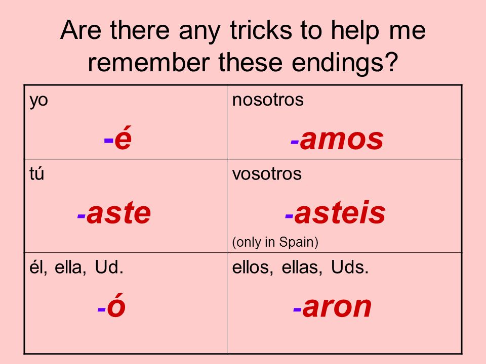 Are there any tricks to help me remember these endings.