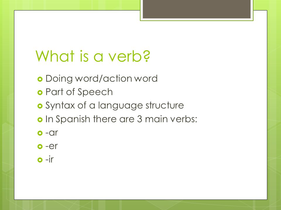 Donde están los verbos