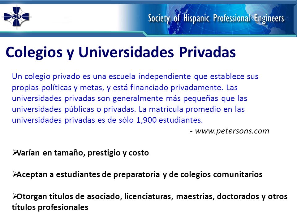Un colegio privado es una escuela independiente que establece sus propias políticas y metas, y está financiado privadamente.
