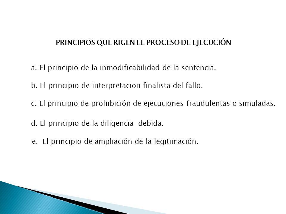 PRINCIPIOS QUE RIGEN EL PROCESO DE EJECUCIÓN a.