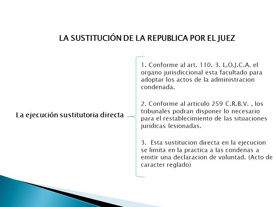 LA SUSTITUCIÓN DE LA REPUBLICA POR EL JUEZ La ejecución sustitutoria directa 1.
