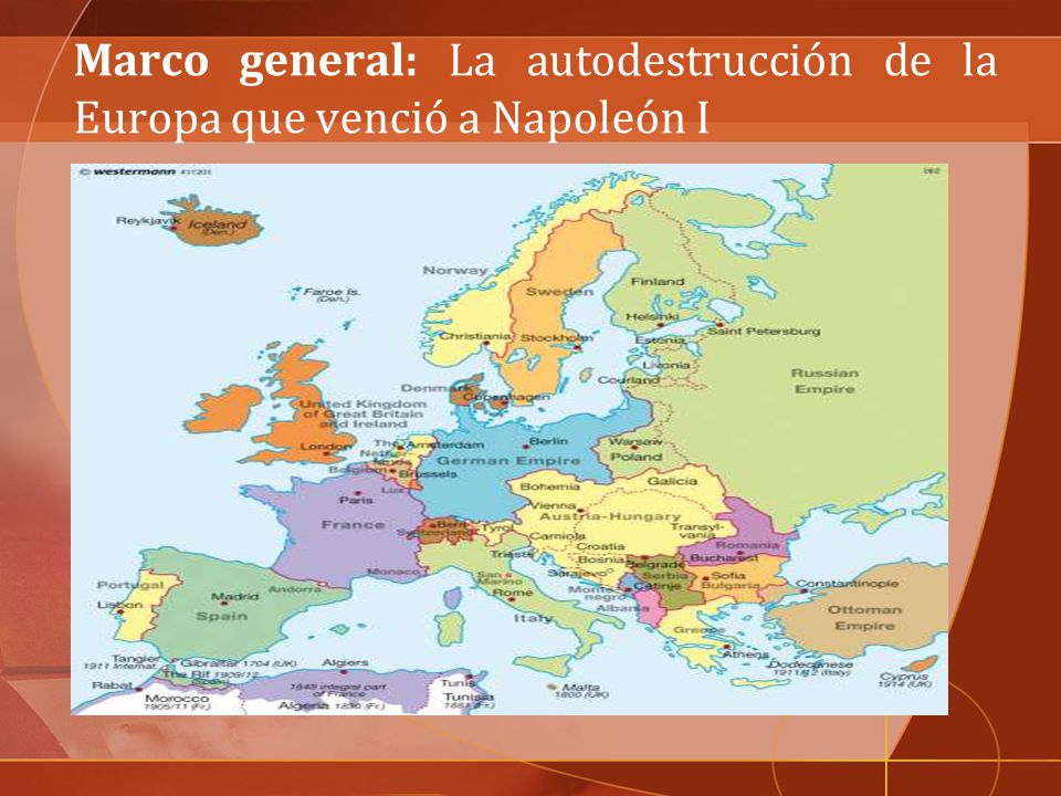 Marco general: La autodestrucción de la Europa que venció a Napoleón I