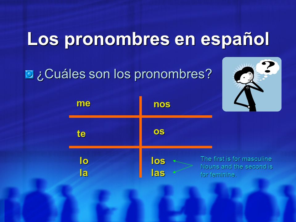 Los pronombres en español ¿Cuáles son los pronombres.