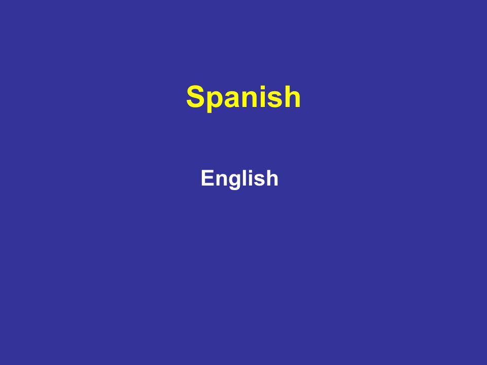 Spanish English