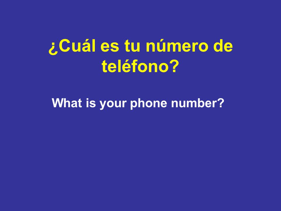 ¿Cuál es tu número de teléfono What is your phone number