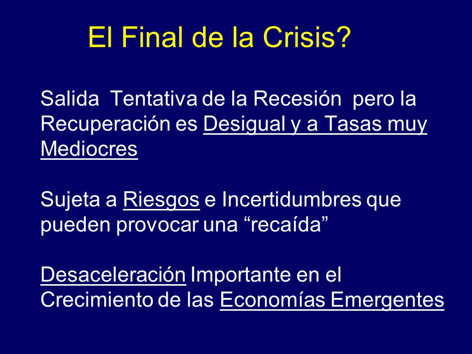 El Final de la Crisis.