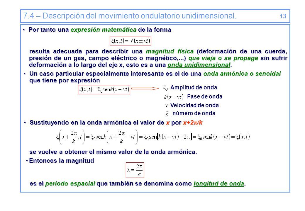 Tema 7 – Ondas Introducción Tipos de ondas Frente de onda Descripción ...