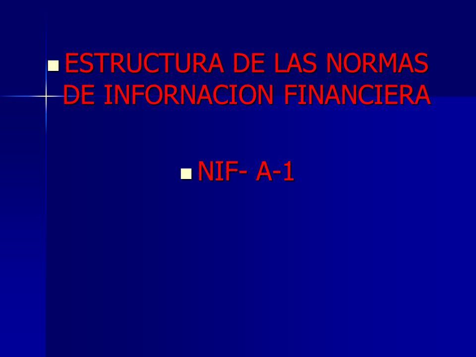 ESTRUCTURA DE LAS NORMAS DE INFORNACION FINANCIERA ESTRUCTURA DE LAS ...