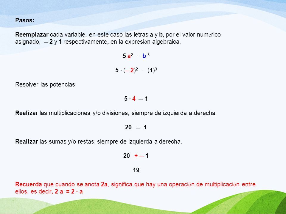 II Unidad: Lenguaje Algebraico. Término Algebraico Es Una Combinación ...