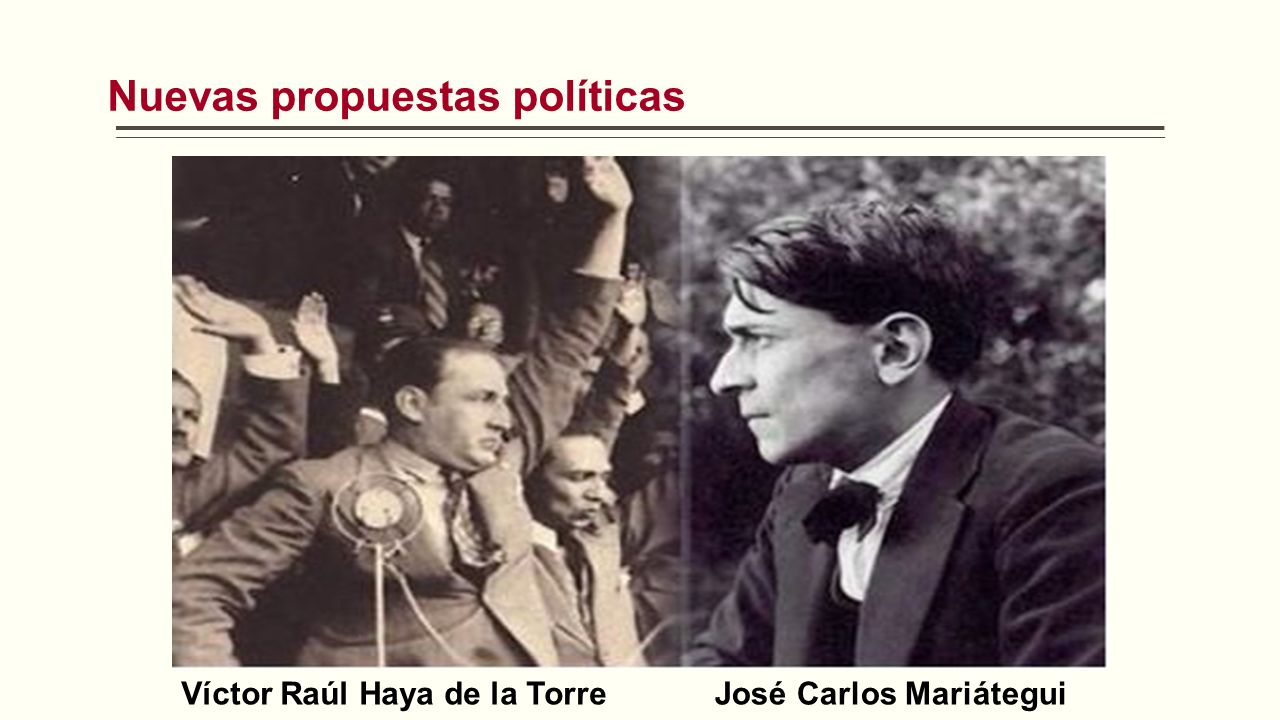 Nuevas propuestas políticas Víctor Raúl Haya de la TorreJosé Carlos Mariátegui
