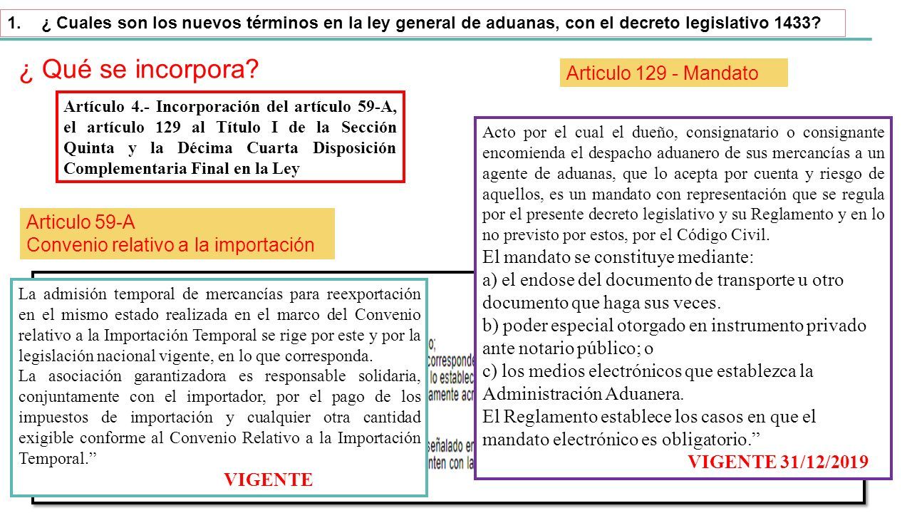 Decreto Legislativo N Modificación De La LEY GENERAL DE ADUANAS. - Ppt ...