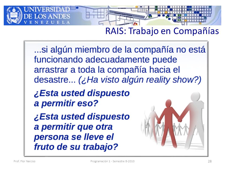 RAIS: Trabajo en Compañías Prof. Flor NarcisoProgramación 1 - Semestre B