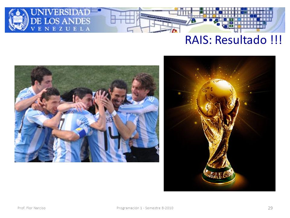 RAIS: Resultado !!! Prof. Flor NarcisoProgramación 1 - Semestre B