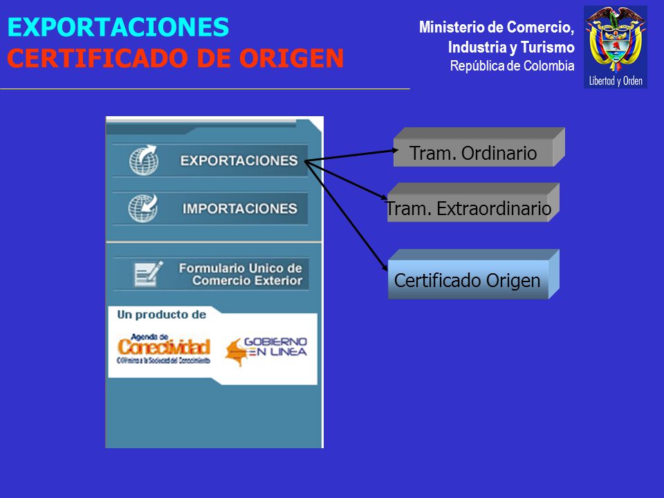 Ministerio de Comercio, Industria y Turismo República de Colombia Certificado Origen Tram.