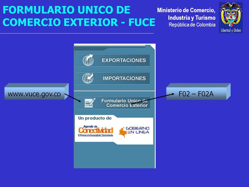 Ministerio de Comercio, Industria y Turismo República de Colombia F02 – F02A FORMULARIO UNICO DE COMERCIO EXTERIOR - FUCE