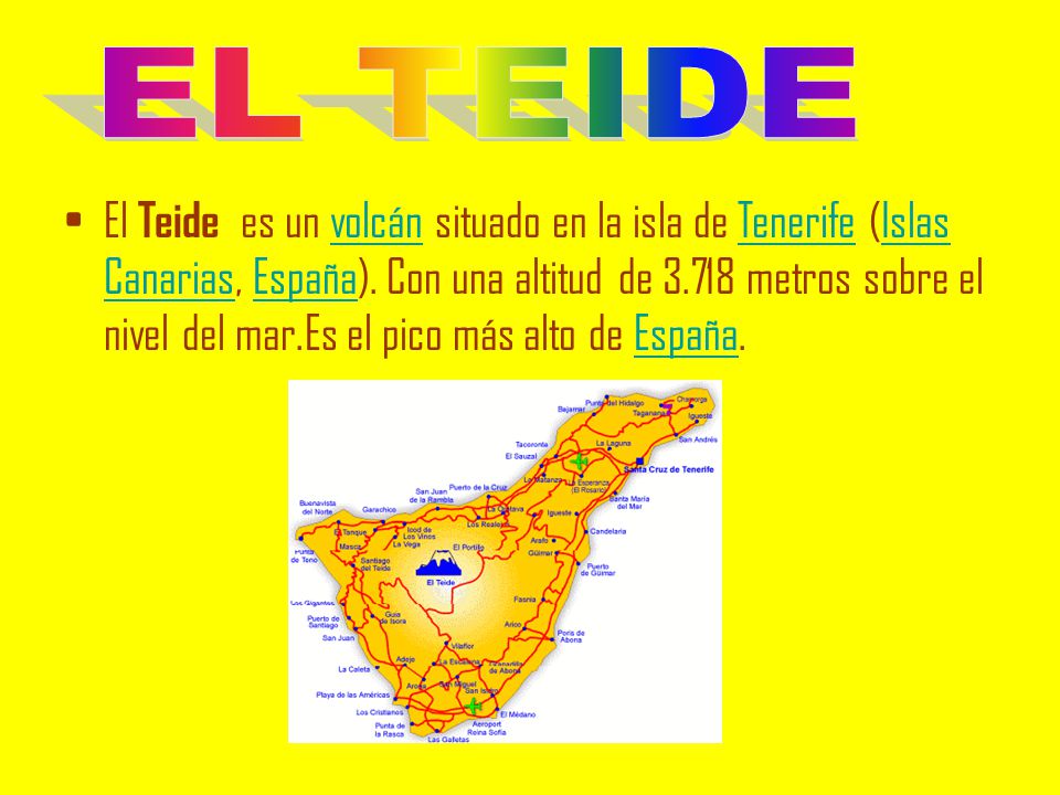 El Teide es un volcán situado en la isla de Tenerife (Islas Canarias, España).