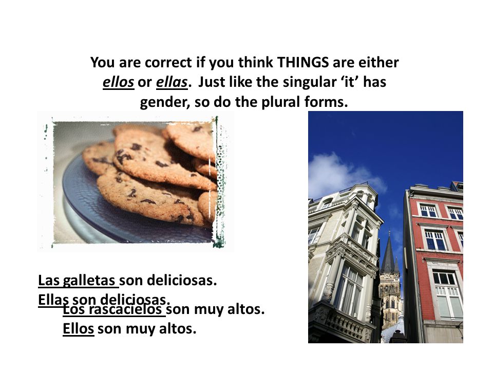 You are correct if you think THINGS are either ellos or ellas.