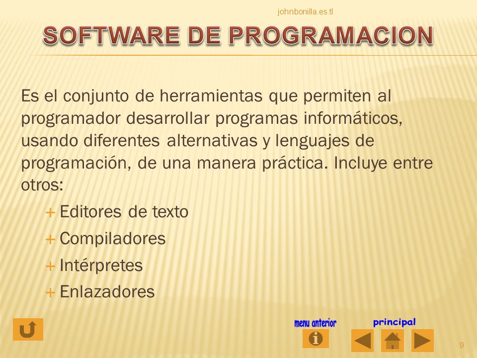 Es el conjunto de herramientas que permiten al programador desarrollar programas informáticos, usando diferentes alternativas y lenguajes de programación, de una manera práctica.