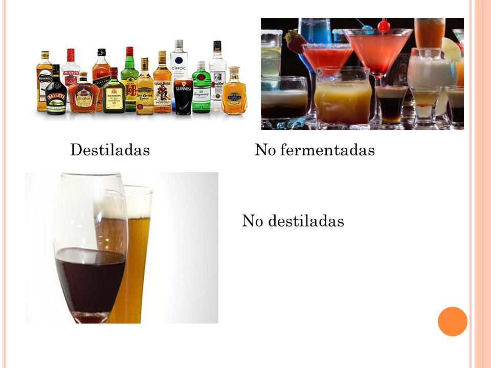 Destiladas No fermentadas No destiladas