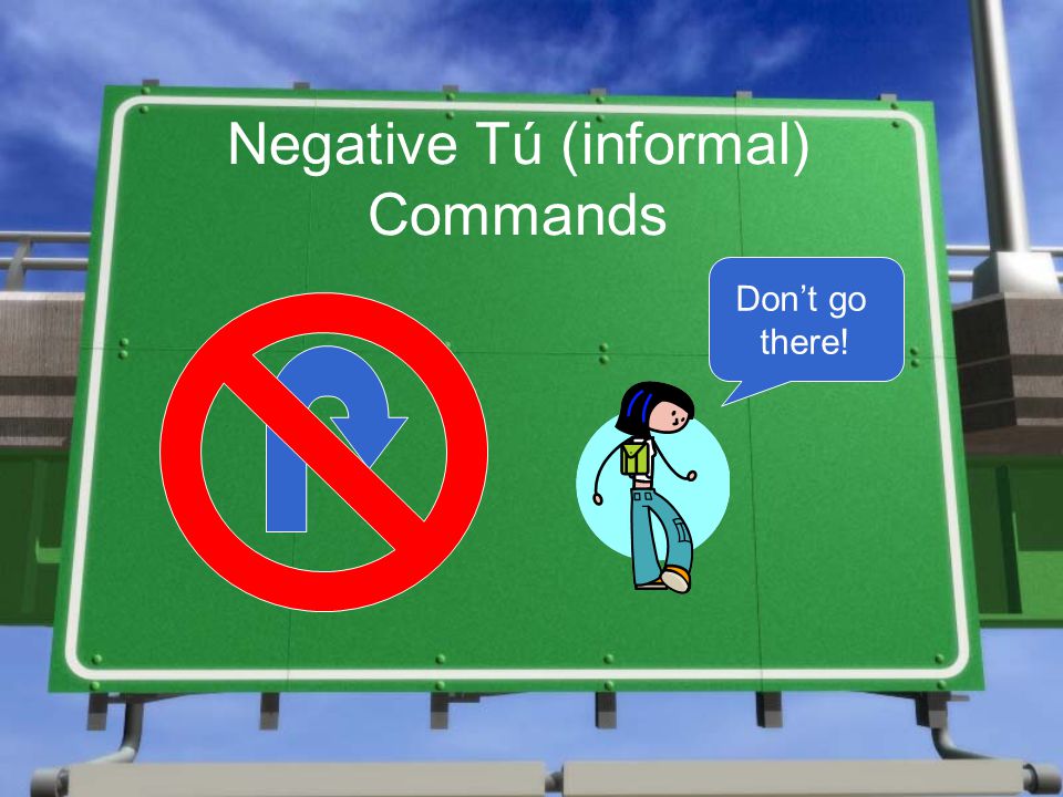 Negative Tú (informal) Commands Don’t go there!