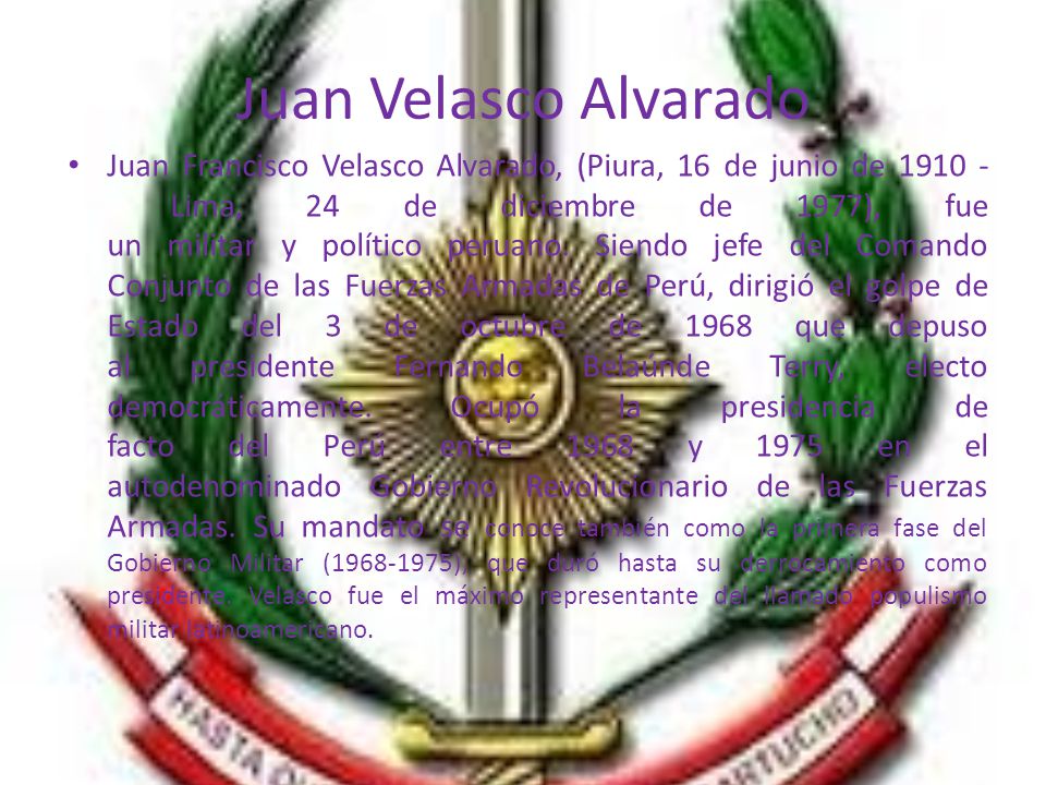 Juan Velasco Alvarado Profesora ; ARMINDA LOZANO. Tema : Reforma Industrial.