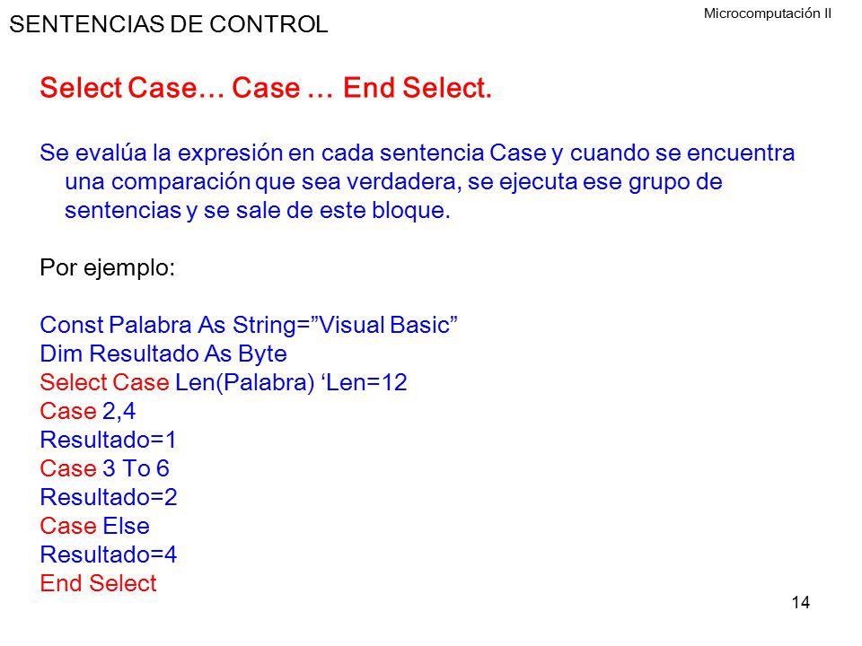 Ejemplos De Select Case En Visual Basic Opciones De Ejemplo 5514