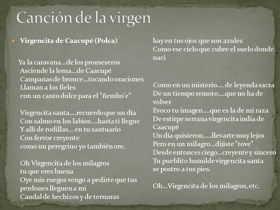 Por Santiago Barnechea y Leonardo Migone. Virgencita de Caacup