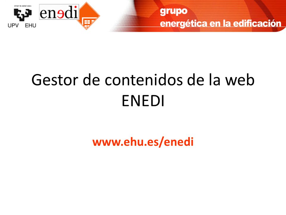 Gestor de contenidos de la web ENEDI