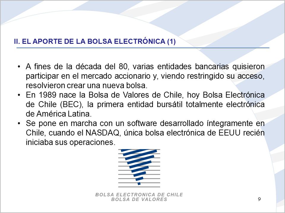Innovación y Bursátil: Visión de la Bolsa Electrónica de Chile Conferencia Internacional Desarrollo del Mercado Bursátil en Chile Santiago, - ppt descargar