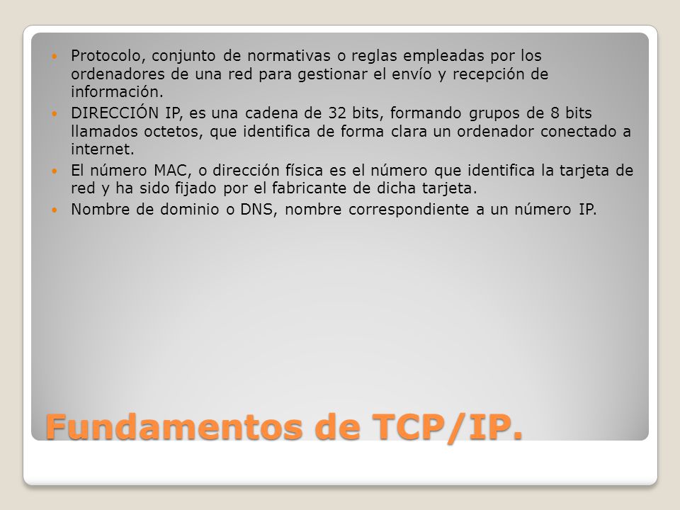 Fundamentos de TCP/IP.