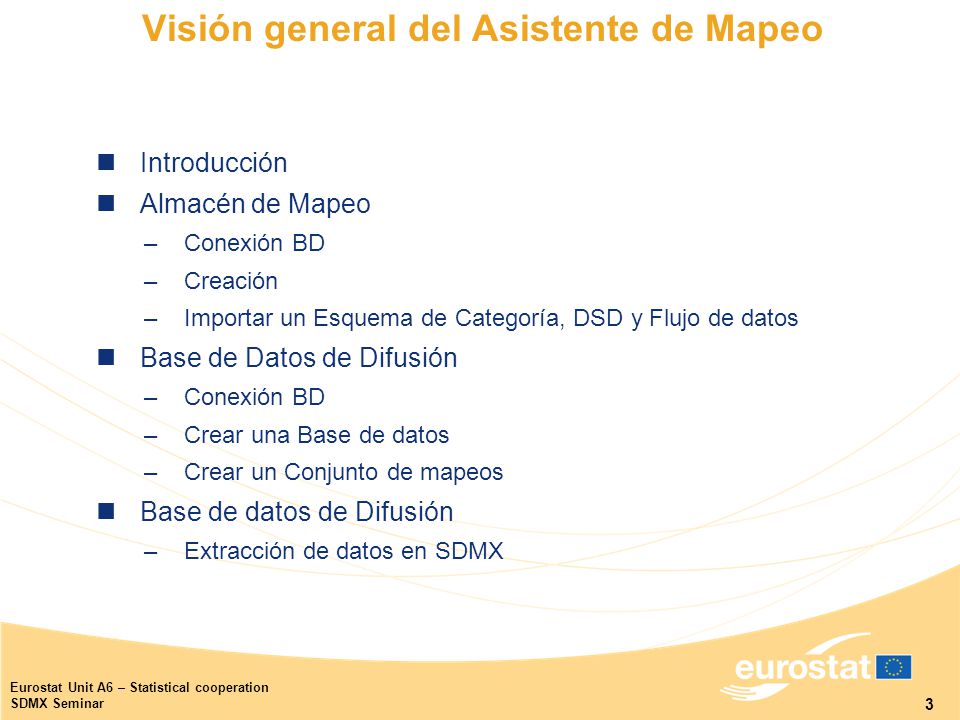 Eurostat Unit A6 Statistical Cooperation Sdmx Seminar Seminario Para Contribuir A La 9871