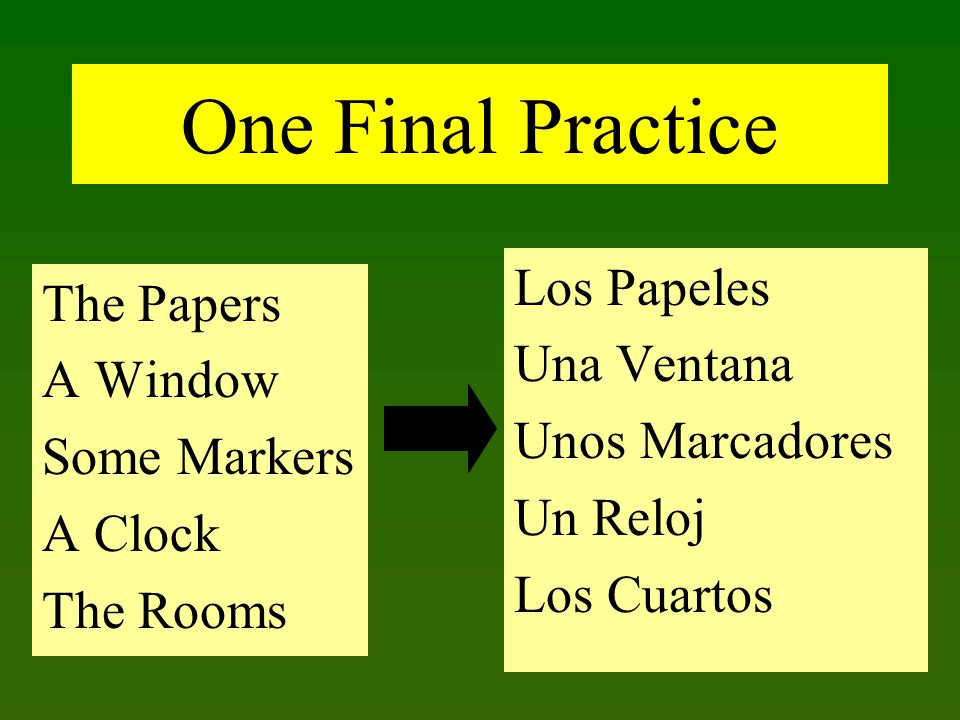 One Final Practice The Papers A Window Some Markers A Clock The Rooms Los Papeles Una Ventana Unos Marcadores Un Reloj Los Cuartos