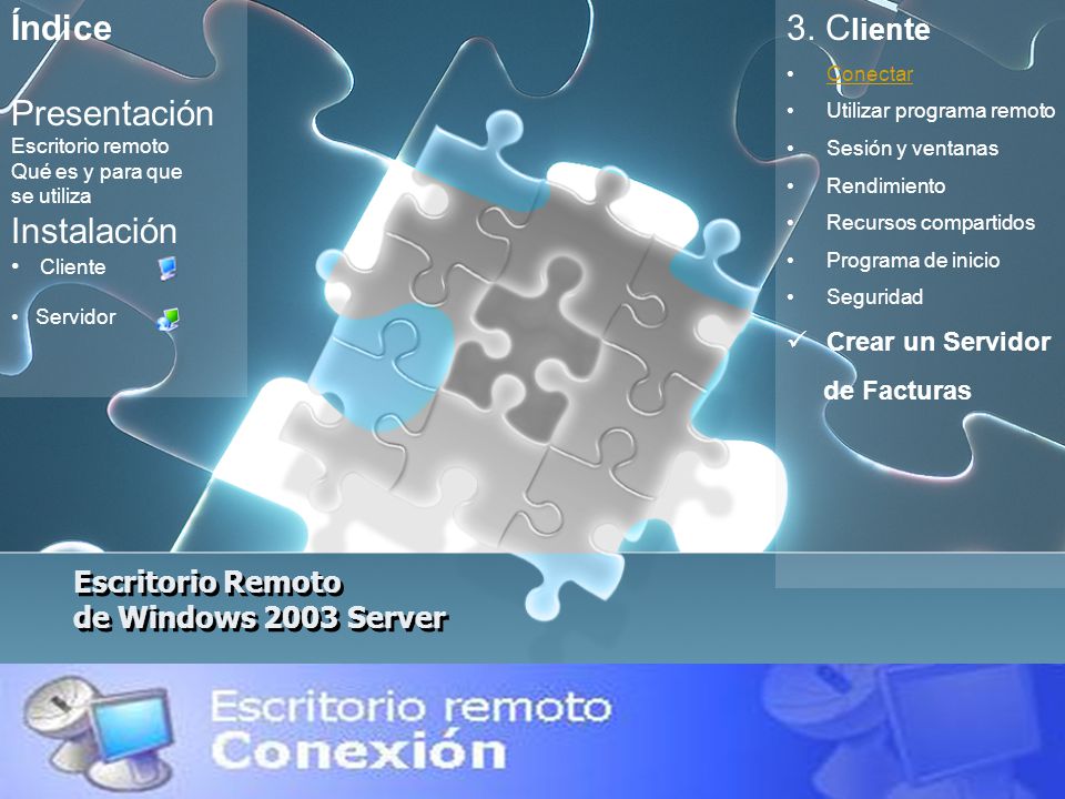 Escritorio Remoto de Windows 2003 Server 3.