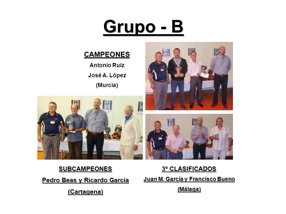 Grupo - B CAMPEONES Antonio Ruiz José A.