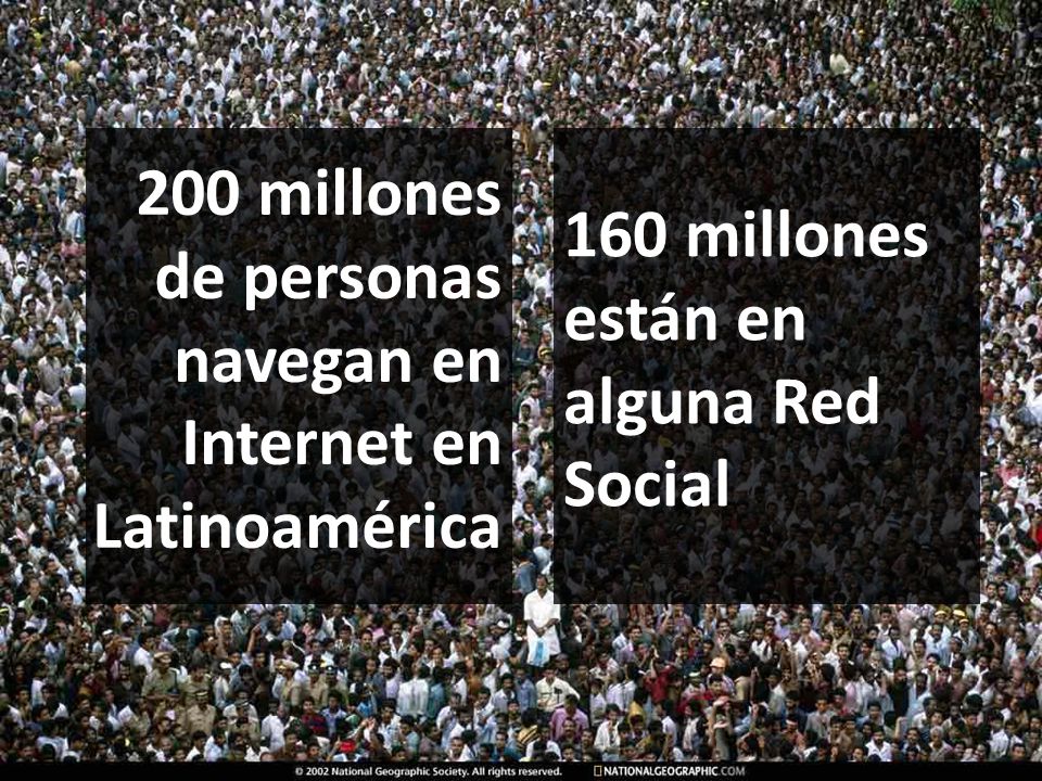ILGO 2011 | Las Redes Sociales y los grupos de trabajo 200 millones de personas navegan en Internet en Latinoamérica 160 millones están en alguna Red Social