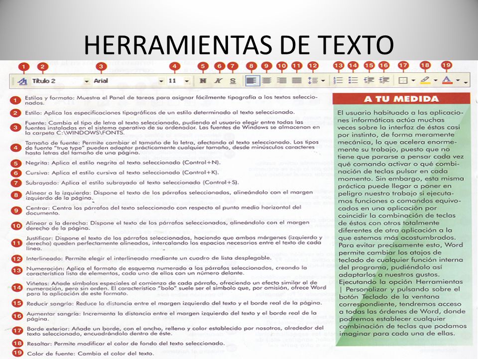 HERRAMIENTAS DE TEXTO