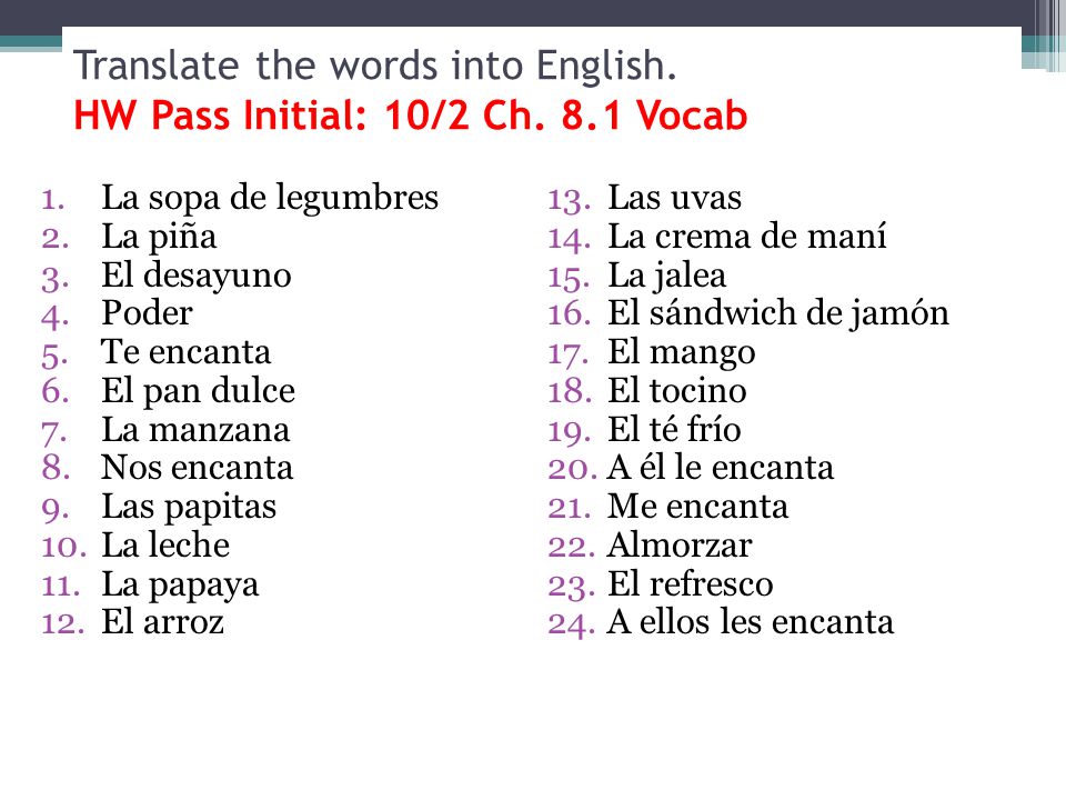 Hacer Ahora Write A Sentence Saying The Day Of The Week And The Date In Spanish Translate Into English 1 A Mi Me Encantan El Desayuno Y El Almuerzo Ppt Descargar